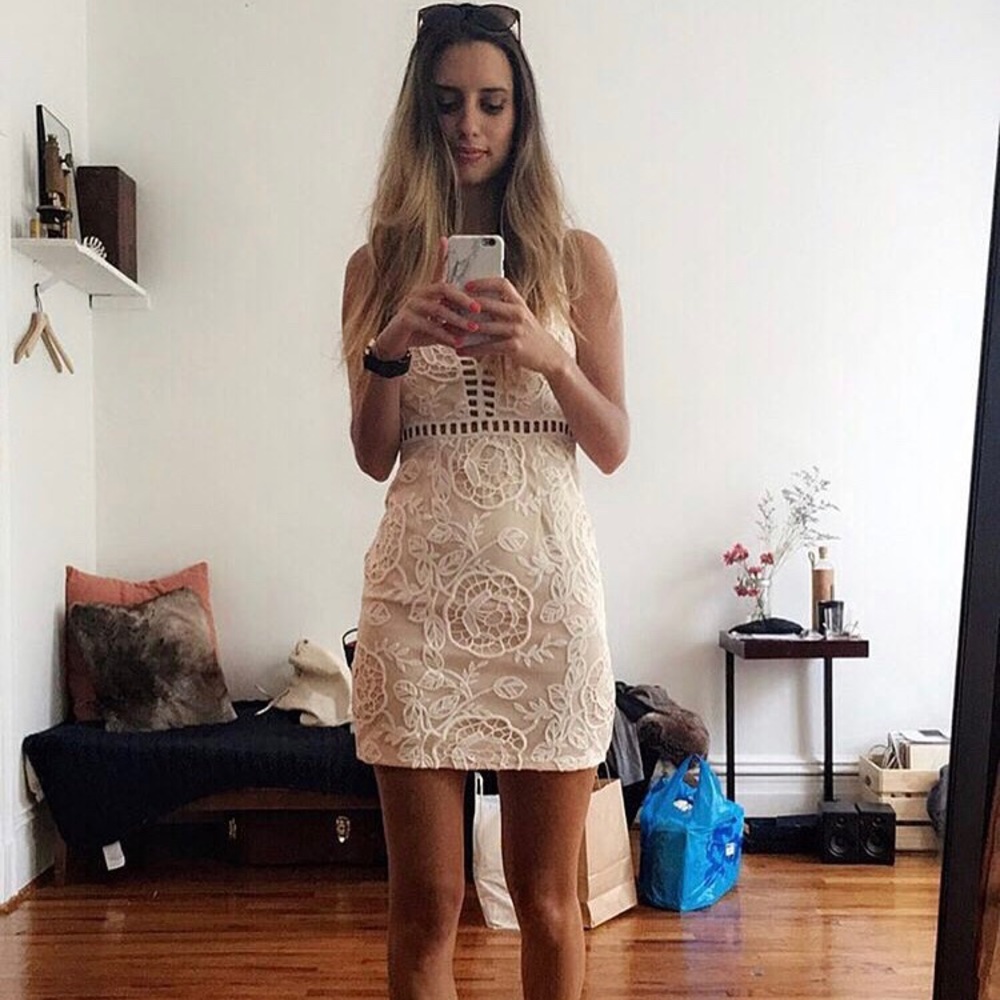 Blush Floral Embroidered Dress Sleeveless